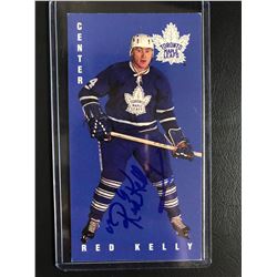 RED KELLY SIGNED TALL BOY HOCKEY CARD