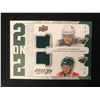 Image 1 : 2008-09 UPPER DECK MVP PAVOL DEMITRA & STEVE BERNIER 2 ON 2 GAME WORN JERSEY CARD