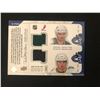 Image 2 : 2008-09 UPPER DECK MVP PAVOL DEMITRA & STEVE BERNIER 2 ON 2 GAME WORN JERSEY CARD