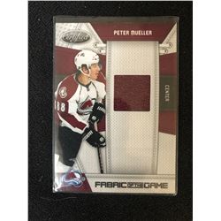 2010-11 CERTIFIED FABRIC OF THE GAME PETER MUELLER HOCKEY CARD