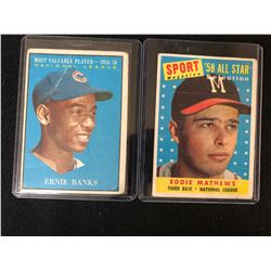 VINTAGE BASEBALL CARD LOT (BANKS/ MATHEWS)