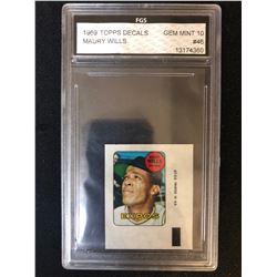 1969 TOPPS DECALS MAURY WILLS (GEM MINT 10)