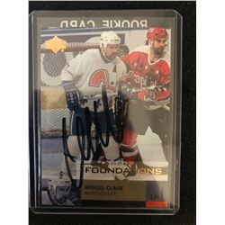 WENDEL CLARK SIGNED 2002-03 UPPER DECK FOUNDATIONS HOCKEY CARD