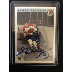 HENRI RICHARD SIGNED ULTIMATE HOCKEY TRADING CARD