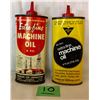 Image 1 : GR OF 2, CANADIAN TIRE MACHINE OIL TINS - 4 OZ SIZE