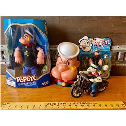 GR OF 4, POPEYE TOYS WITH ORIGINAL PACKAGING.