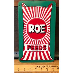 ROE FEEDS METAL SIGN - 7" X 12"