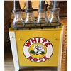 Image 1 : WHITE ROSE REPRO OIL BOTTLE RACK WITH WIRE CARRIER & BOTTLES