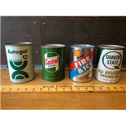 GR OF 4, MOTOR OIL CANS