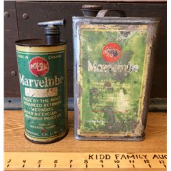 GR OF 2, 1930's IMPERIAL MARVELUBE CANS