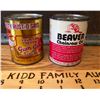 Image 1 : GR OF 2, BEAVER CHAIN SAW CAN & TRUSTY RUSTY ENGINE TREATMENT CAN - 8 OZ SIZE