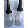 Image 1 : GR OF 2, QUART SIZE GLASS OIL BOTTLES WITH SPOUTS