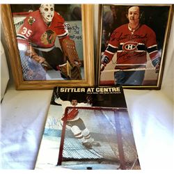 GR OF 3, AUTOGRAPHED VINTAGE NHL MEMORBILIA