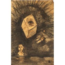 Odilon Redon French Symbolist Charcoal Paper Od821