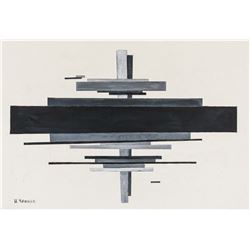 Ilya Chashnik Russian Suprematist Gouache on Board