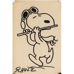 Charles Schulz American Pop Ink on Paper Signed