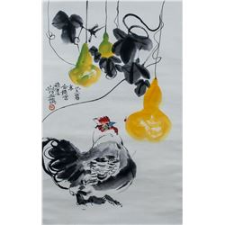 Cheng Shifa 1921-2007 Chinese Watercolor Rooster
