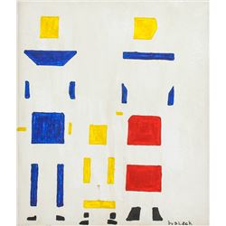 Bart van der Leck Dutch De Stijl Oil on Canvas