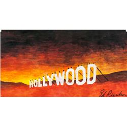 Ed Ruscha American Pop Acrylic on Paper Hollywood After