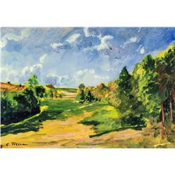 French Impressionist Tempera Signed C. Pissarro