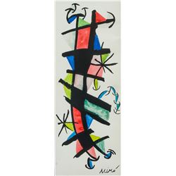 Joan Miro Spanish Surrealist Acrylic on Paper