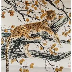 Fang Chuxiong b.1950 Chinese Watercolor Leopard