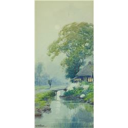 Japanese Watercolour Paper Signed w/ Provenance