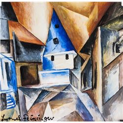 Lyonel Feininger German-American Cubist Gouache