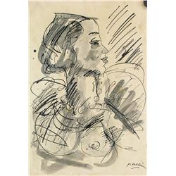 Jules Pascin Bulgarian Cubist Ink Paper