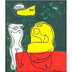 Le Corbusier French-Swiss Modernist Oil on Canvas