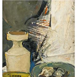 Claude Venard French Post-Cubist Oil on Board