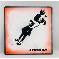 Banksy British Pop Signed Reflective Square