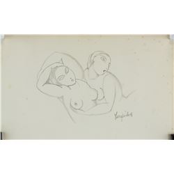 Tamara De Lempicka Polish Art Deco Graphite Sketch