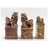Image 1 : 3 Assorted Chinese Hardstone Carved Fu Dog Seals