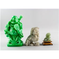 3 Assorted Chinese Hardstone Carved Statues