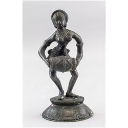 Southeast Asian Bronze Drum Player Statue