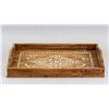 Image 1 : Wooden Tray with Inlaid Floral Pattern