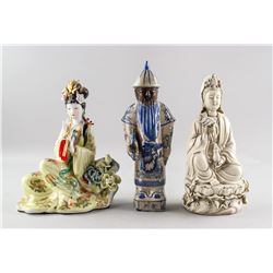 Three Assorted Chinese Porcelain Statues