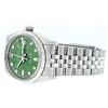 Image 2 : Rolex Mens Stainless Green Diamond 36MM Datejust Wristwatch