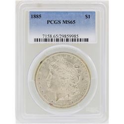 1885 $1 Morgan Silver Dollar Coin PCGS MS65