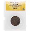 Image 1 : 1845 Spain-Catalonia Isabel II AE 3 Quartos Coin ANACS AU55
