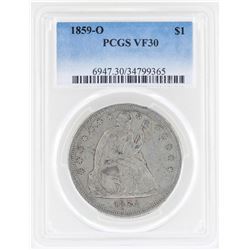 1859-O $1 Seated Dollar Coin PCGS VF30