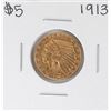 Image 1 : 1913 $5 Indian Head Half Eagle Gold Coin
