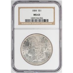 1884 $1 Morgan Silver Dollar Coin NGC MS63