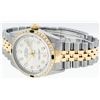 Image 3 : Rolex Mens Two Tone 14K Silver Diamond & Emerald Datejust Wriswatch