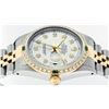 Image 4 : Rolex Mens Two Tone 14K Silver Diamond & Emerald Datejust Wriswatch