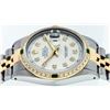 Image 5 : Rolex Mens Two Tone 14K Silver Diamond & Emerald Datejust Wriswatch