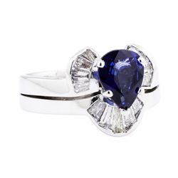 14KT White Gold 2.27 ctw Sapphire and Diamond Ring and Band