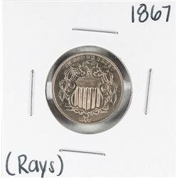 1867 Rays Shield Nickel Coin