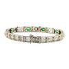 Image 2 : 14KT White Gold 1.72 ctw Emerald and Diamond Bracelet